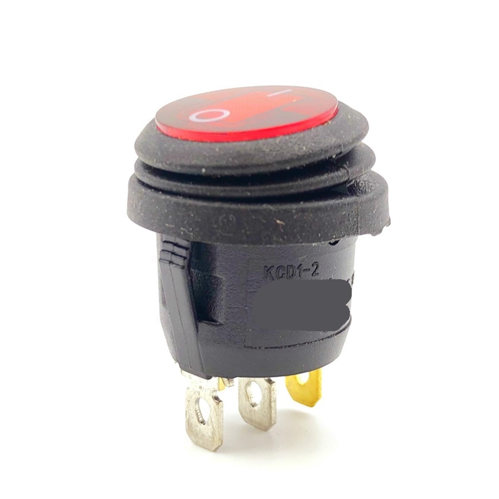 Mini Interruptor Basculante Circular KCD1, Encendido/Apagado, 3 Pines, 6A 250VAC/10A 125VAC(Black,2PCS-DC12V)