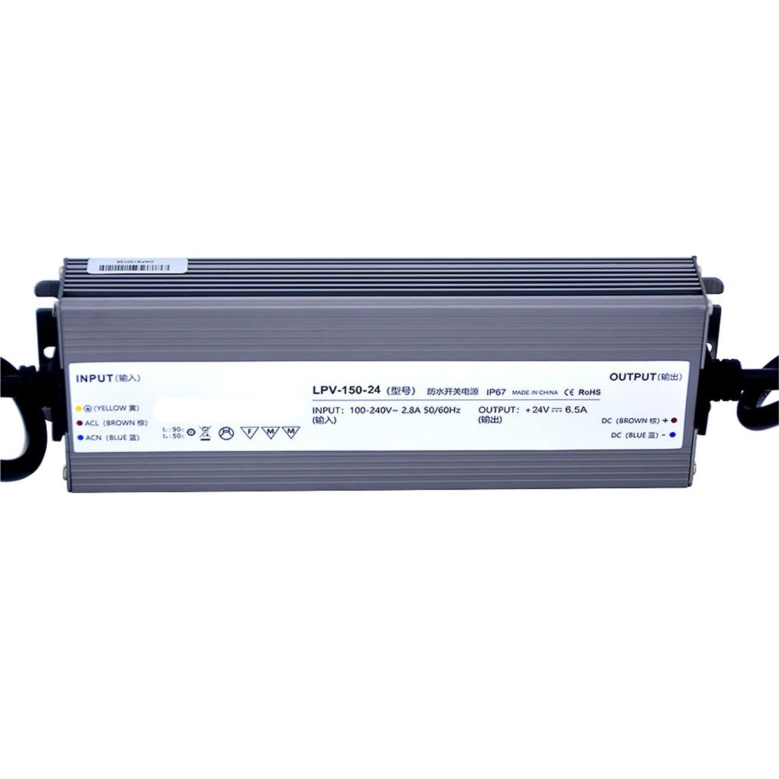 FCARUMIQP LPV-150-24 150W 24V 6.25A IP67 Switching Power Supply 1Pcs