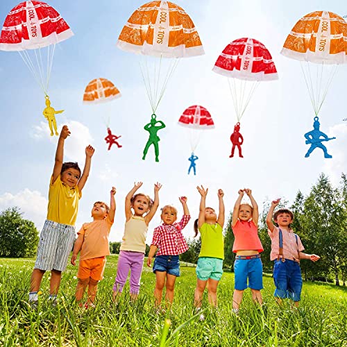 iGeeKid 50 Pieces Parachute Toy, Tangle Free Throwing Toys Holiday Birthday Gifts Easter Basket Stuffers for Kids, Throwing Hands Toy Easter Party Games Outdoor Sport Toys for Boys Girls