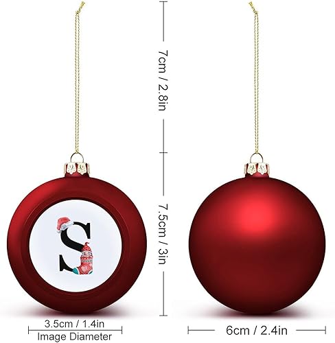 Miniatura 2 de Adornos de bola de letras del alfabeto inglés, adorno de bola de Navidad con monograma, gnomo de Navidad, monograma de letra S, adornos para árbol