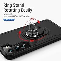 Vista 7 de Funda para Samsung Galaxy S22 Plus con soporte, anillo magnético de armadura, resistente funda protectora de grado militar a prueba de golpes