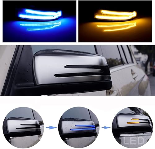 Miniatura 3 de 1 par espejo retrovisor LED dinámico indicador de luz de señal de giro para Benz W176 W246 W204 W212 C117 X156 A B C E S CLA GLA GLK CLS Clase