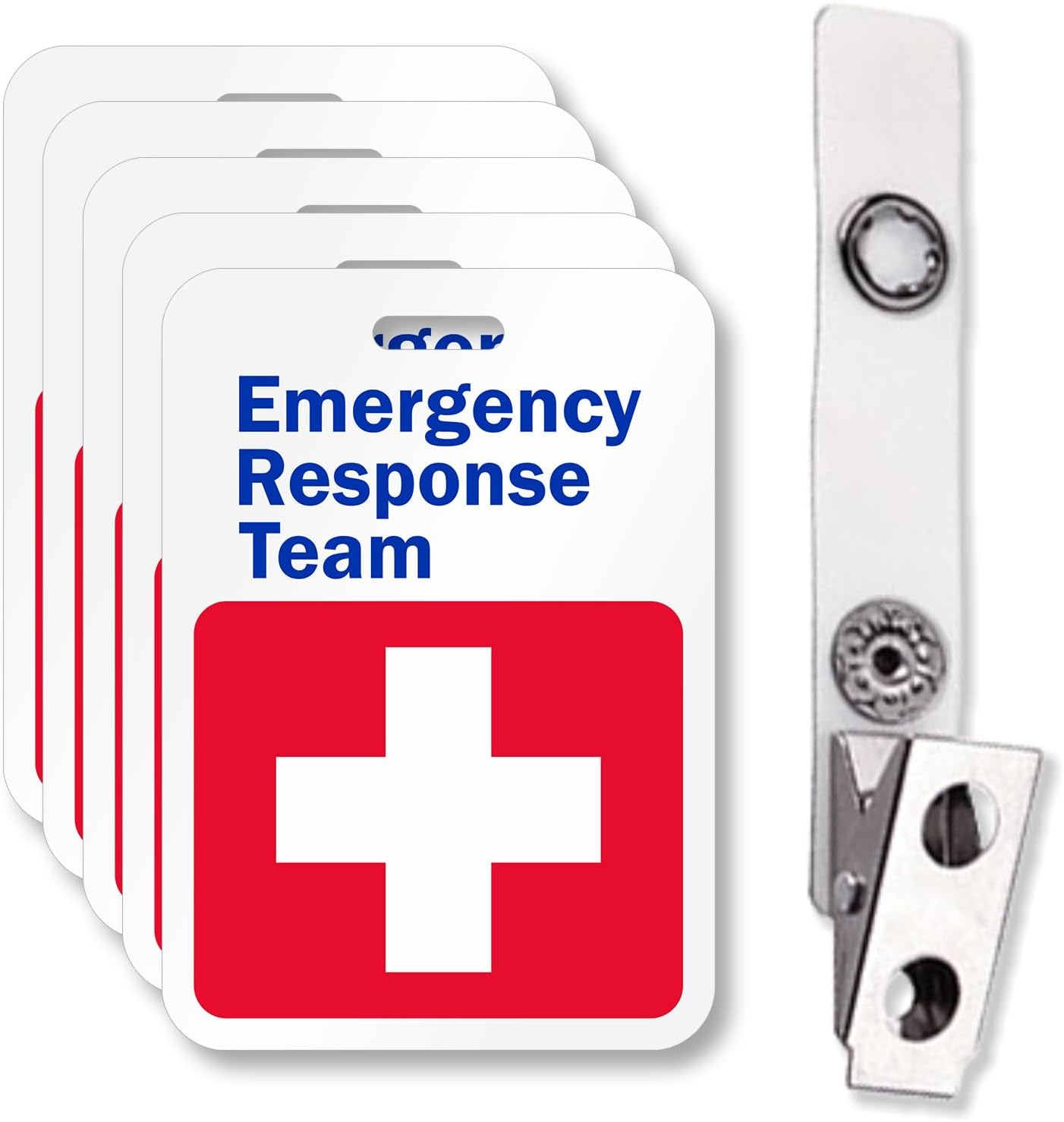 SmartSign Emergency Response Team Pack of 5 ID Badges | 2.125" x 3" Plastic, Made in USA