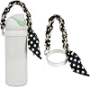 Water Bottle Handle Strap Compatible with 8-40oz Owala Stanley HydroJug Black White Polka Dots Grosgrain Ribbon Chain with High Elasticity Silicone Strap Owala Accessories & Stanley Cup Accessories