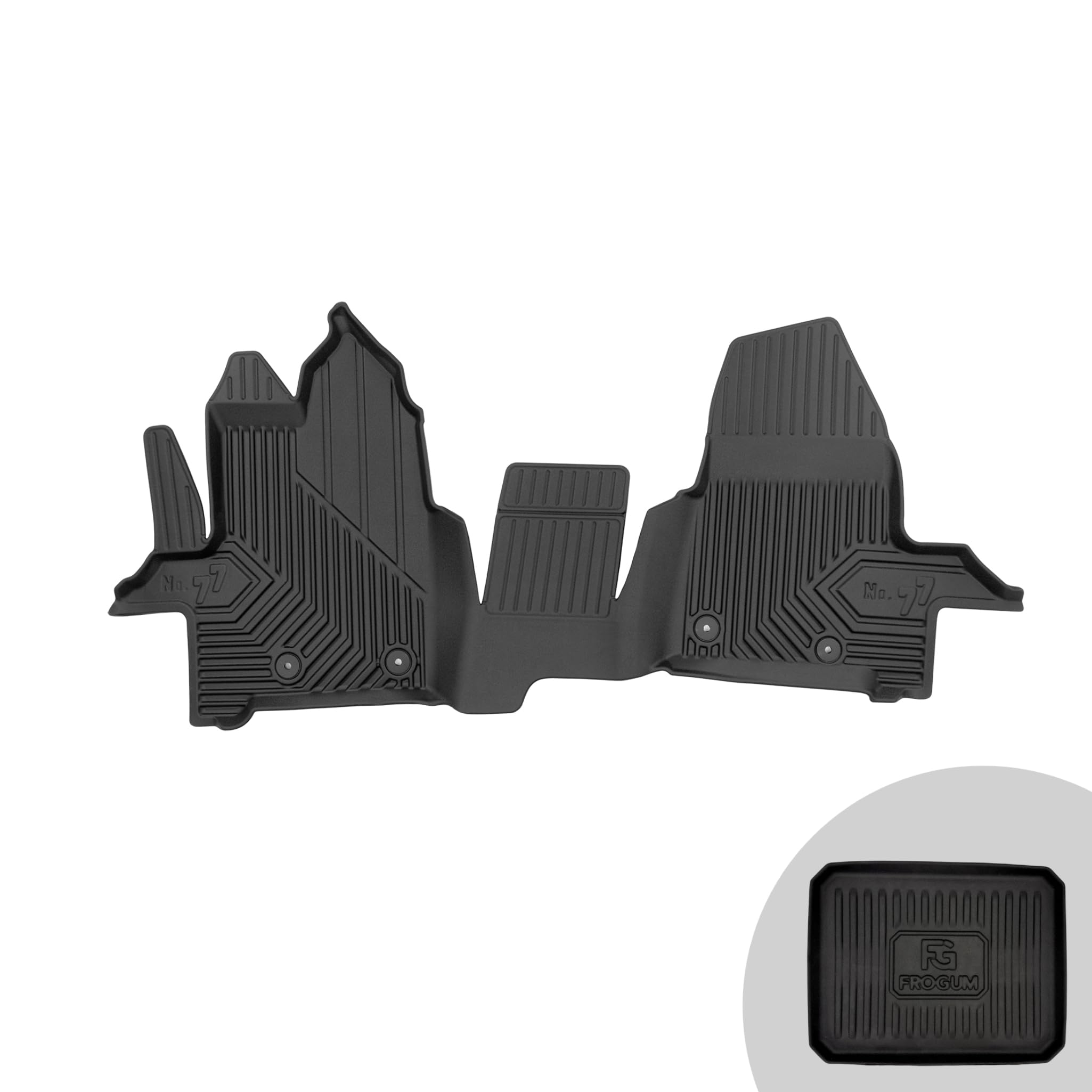 FROGUM No.77 Alfombrillas para Coche Alfombras para Ford Transit Custom Desde 2012 | Borde Alto | para Todo el año | Tamaño