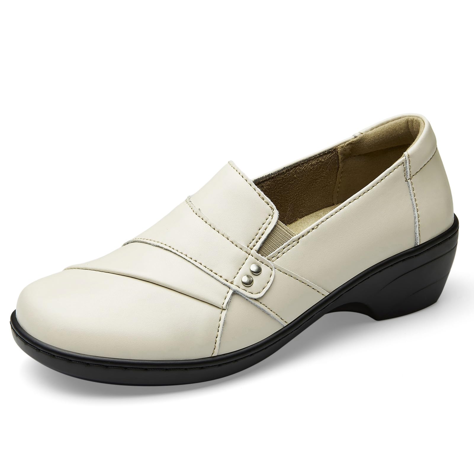 KORDAL Women's Comfortable & Lightweight Leather Loafers Slip-Ons Stylish Business Casual Dress Shoes Work Office Everyday Walking Shoes for Women