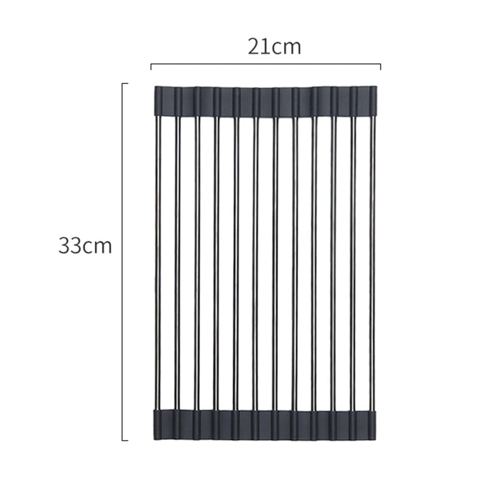 rejilla escurridora, El acero inoxidable del silicón rueda for arriba el estante drenaje de platos for tamaños múltiples fregadero(21 * 33cm)