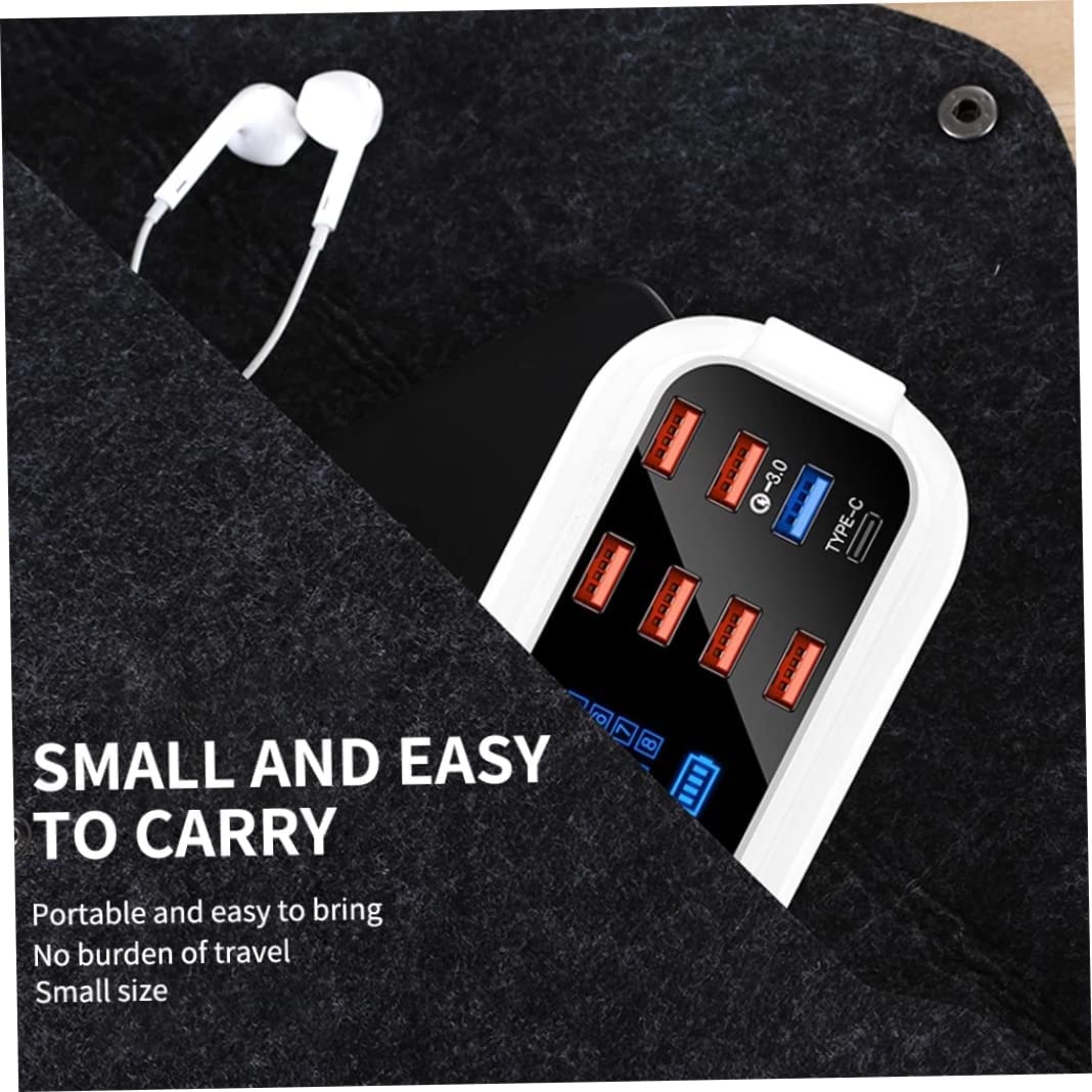 Estación De Carga Usb Concentrador De Carga Usb De 8 Puertos Carga Rápida Pantalla Led 3.0 Estación De Carga Usb Múltiple para Tabletas De Teléfonos Celulares Y Otros Escritorios Electrónicos Hogar De