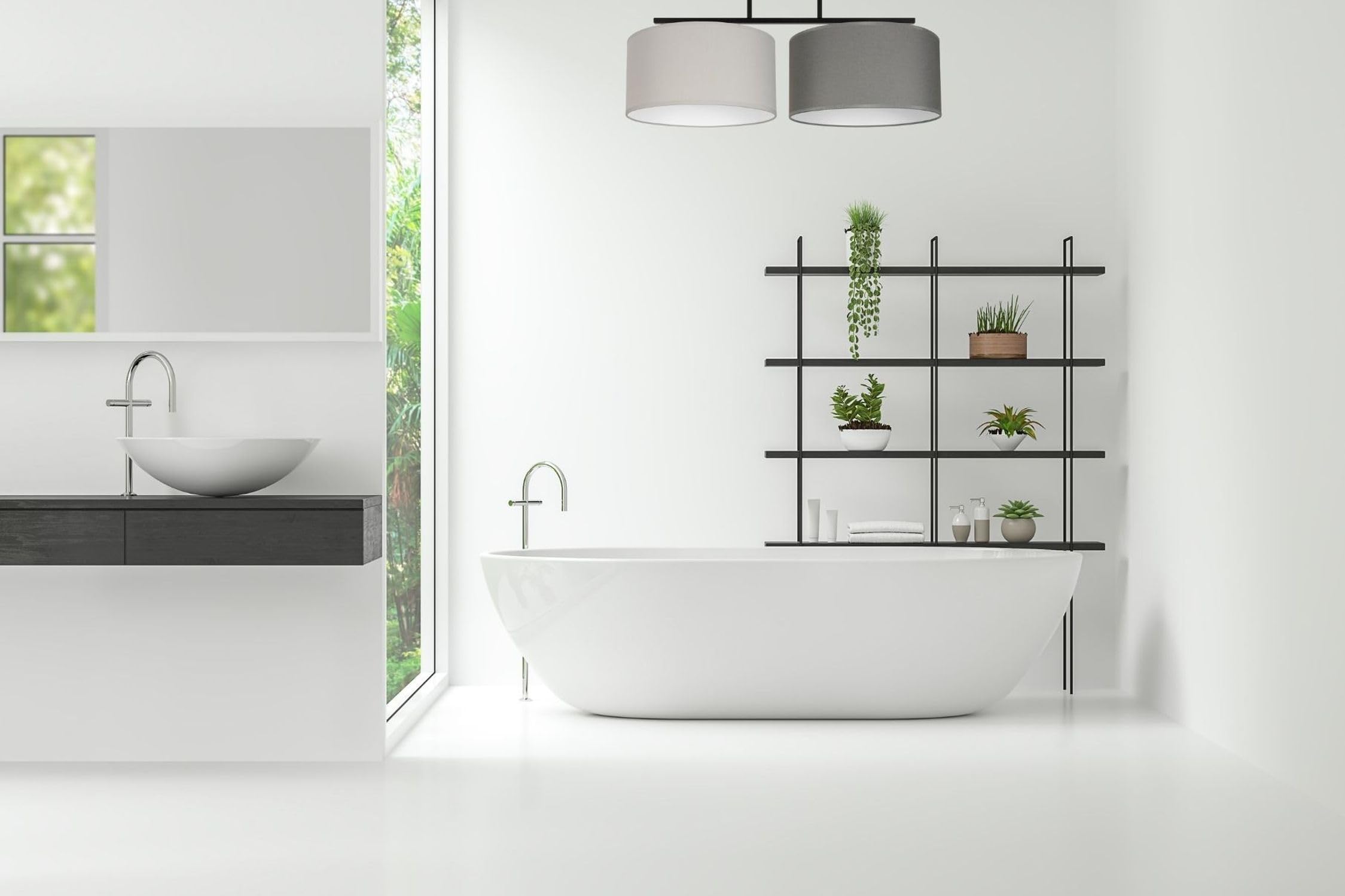 Licht-Erlebnisse Deckenlampe Stoffschirm Metall Grau Graphit Wohnzimmer Schlafzimmer Flur lang 70 cm E27 blendarm wohnlich gemütliche Deckenleuchte Esszimmer BIRNO