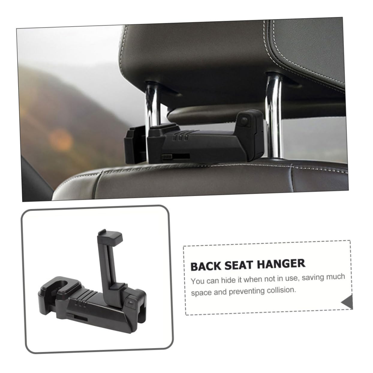 Zerodeko Hook Multi Function Headrest Phone Bracket Backseat Hanger for Bags Durable Easy Installation Space Saving Design for Convenience