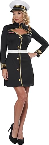 California Costumes Disfraz de capitán marino para adulto (negro), talla XL