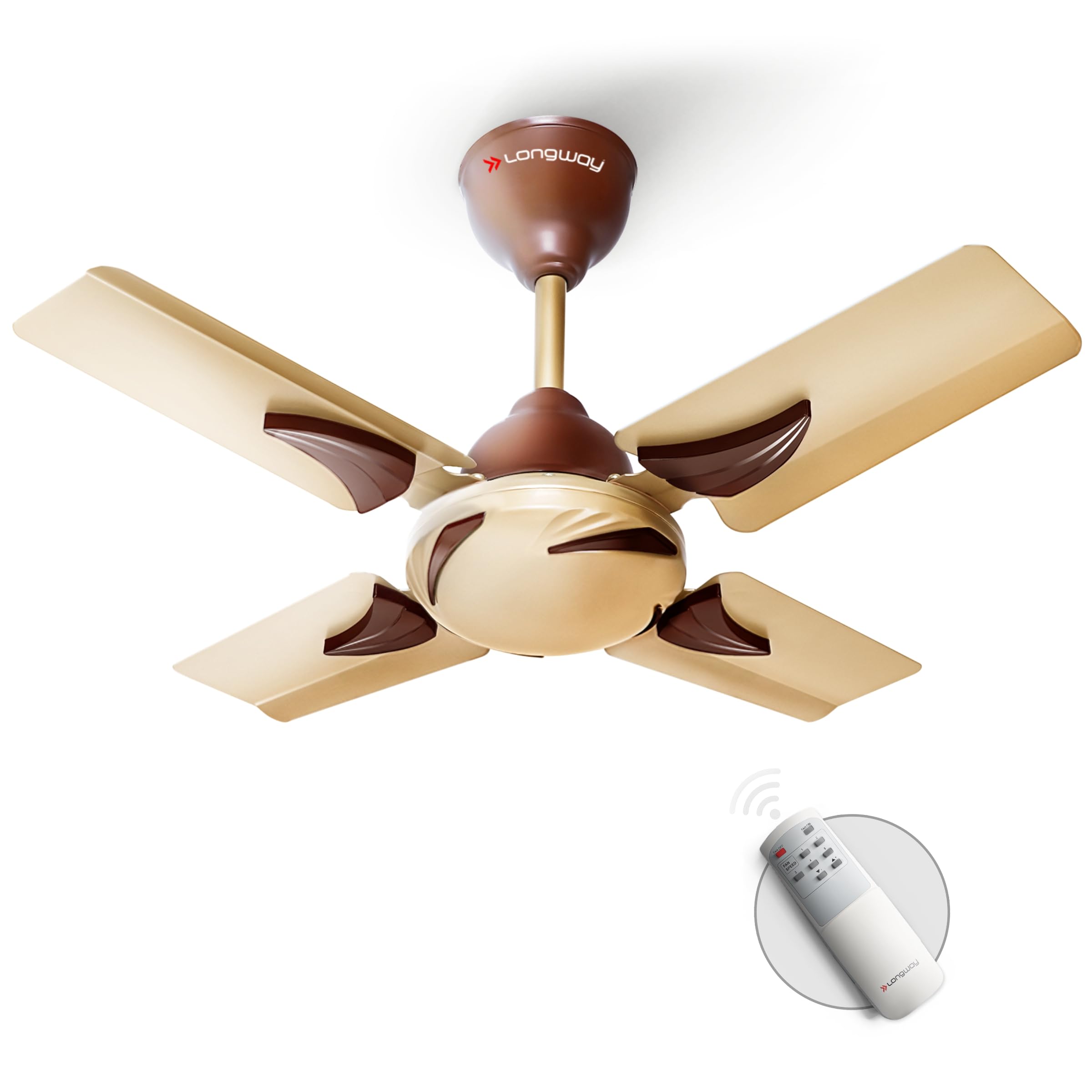 LONGWAY Creta P1 600 mm/24 inch Ultra High Speed 4 Blade Anti-Dust Decorative Star Rated Remote Controlled Ceiling Fan (Golden, Pack of 1) (B0BZYPN5WV) Amazon Price History, Amazon Price Tracker