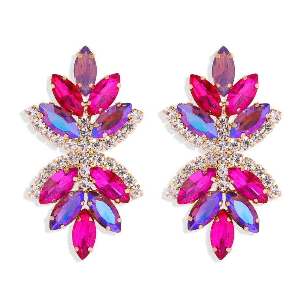 Boucles d'oreilles en verre faites main au design de feuilles rétro