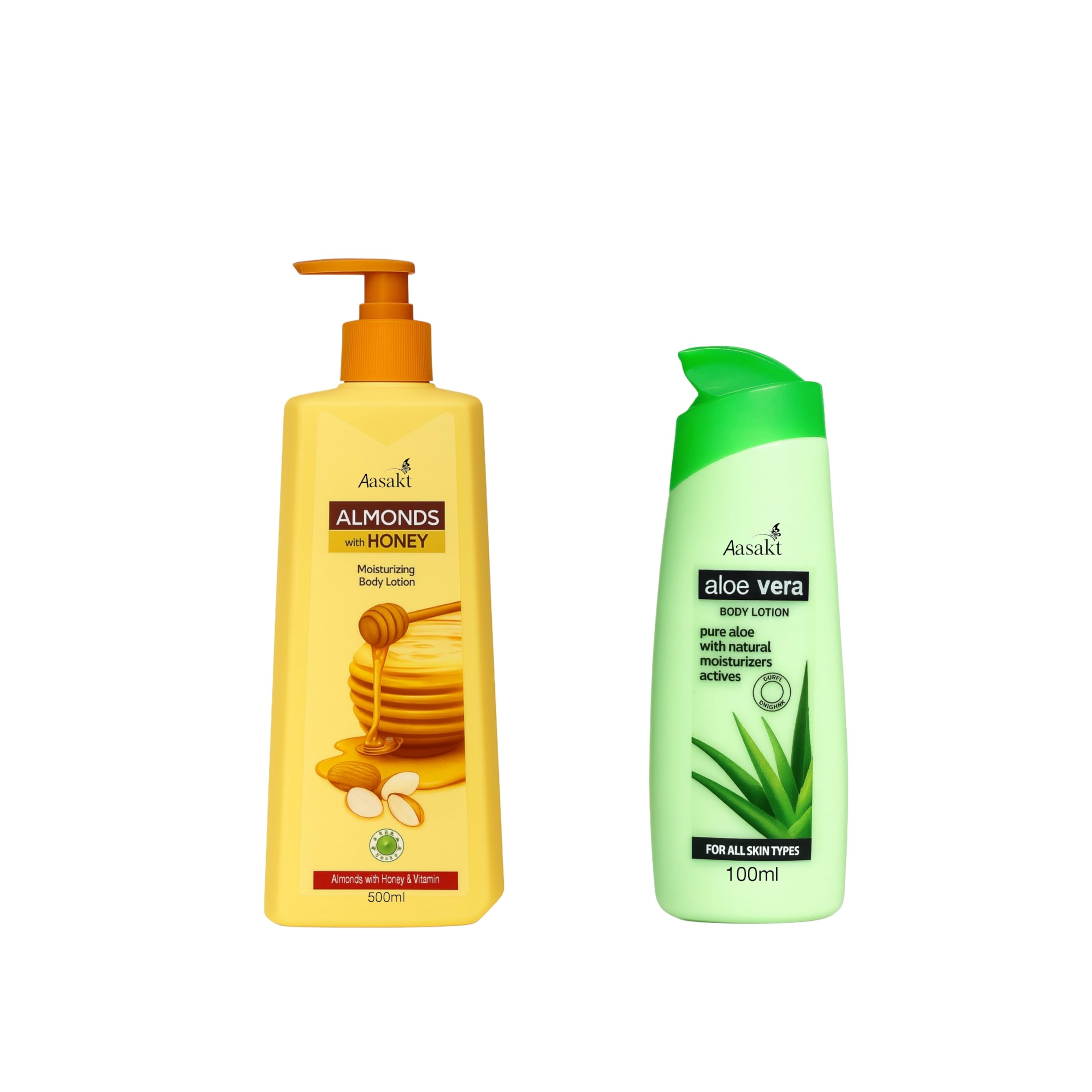 Almonds with Honey Moisturizing Body Lotion 500ml and Aloe Vera Body Lotion 100ml Combo Pack-image-23