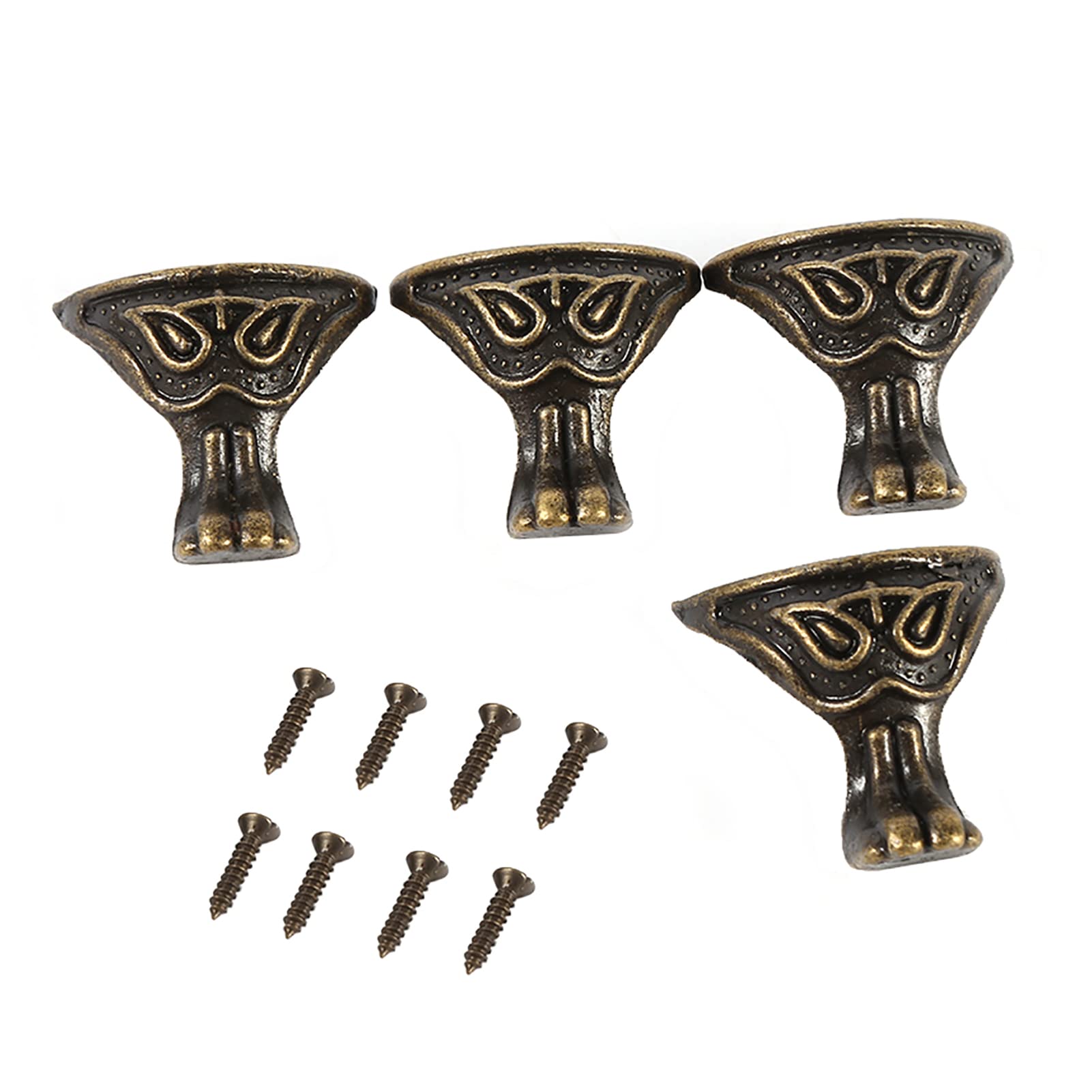 Patas de latón envejecido para cajas de madera: decoración vintage y elegante (4 uds)