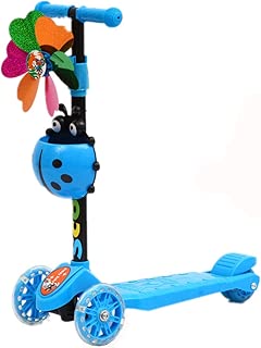 Scooter for Kids Children Kick Scooter 4 Wheels Foldable Portable Scooters Adjustable Height with PU Flashing Wheel Scooters