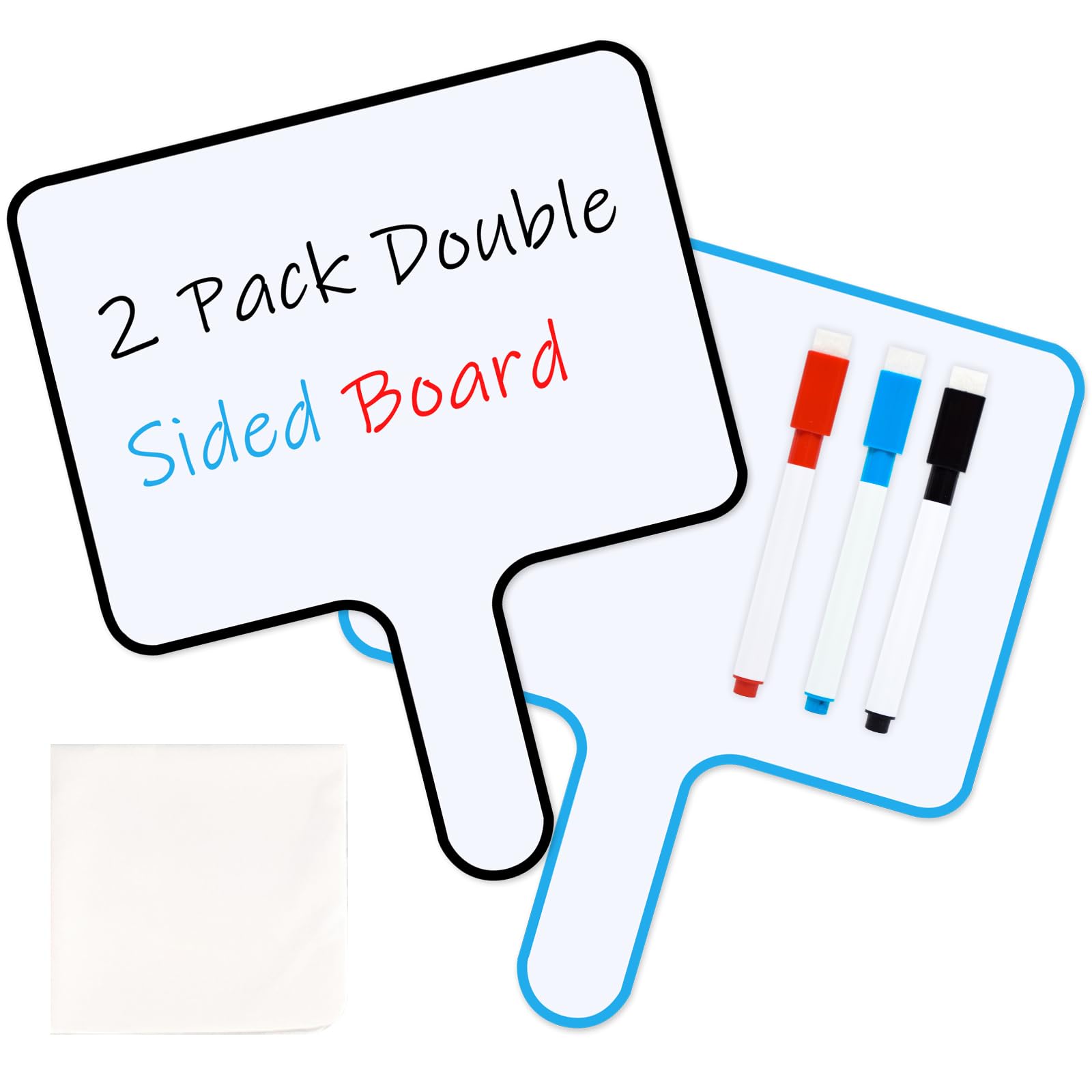 Elezeal Double-Sided Writing Tablet,Erasable Handheld Whiteboard 2 Pack, Dry Erase Signs Auction Paddles for Classroom Office Meeting Voting Bridal Shower Games