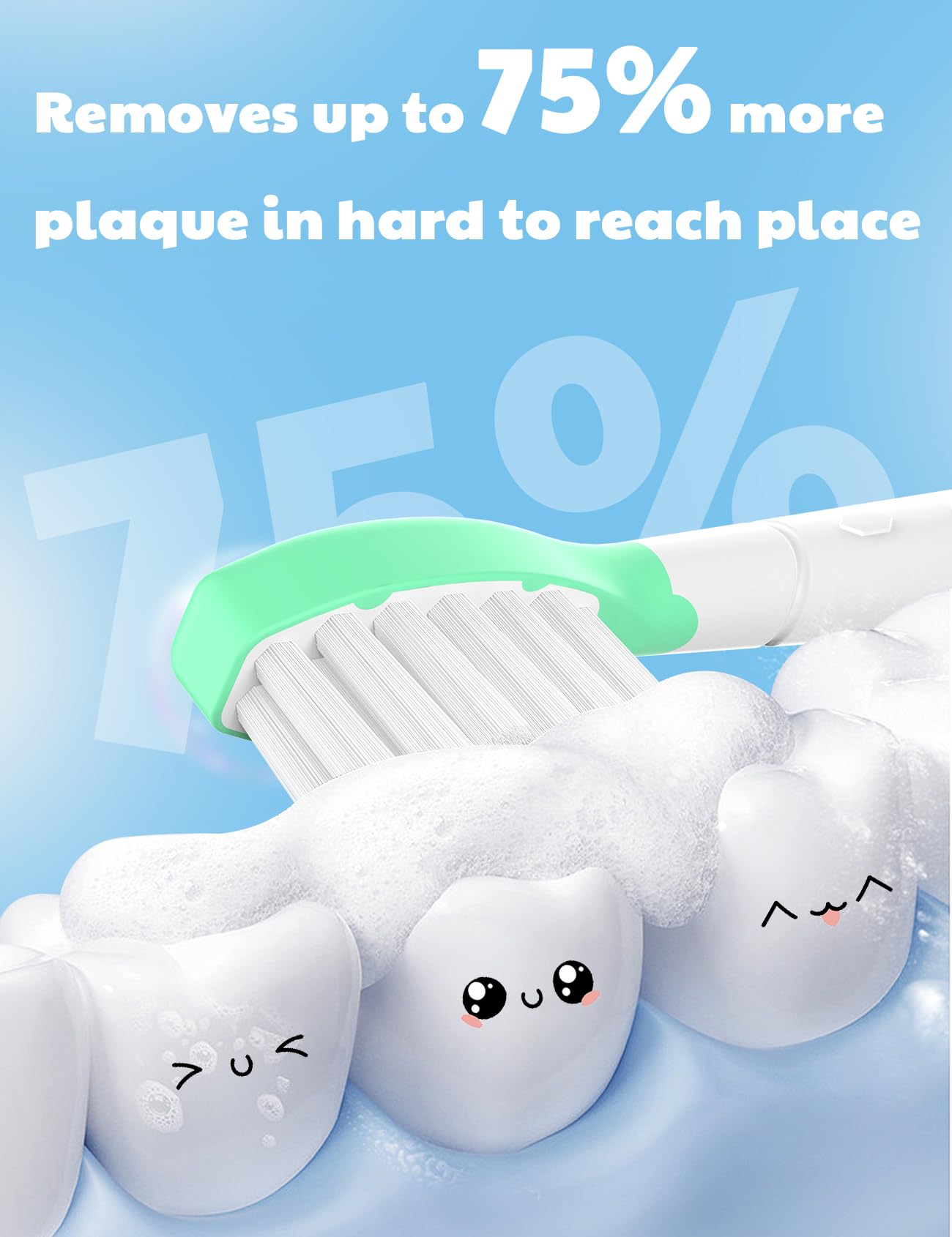 Toptheway Cabezales de repuesto para niños Philips Sonicare: Kids 7+ Cabezales de cepillo de dientes eléctrico sónico estándar, rosa y verde, paquete de 4