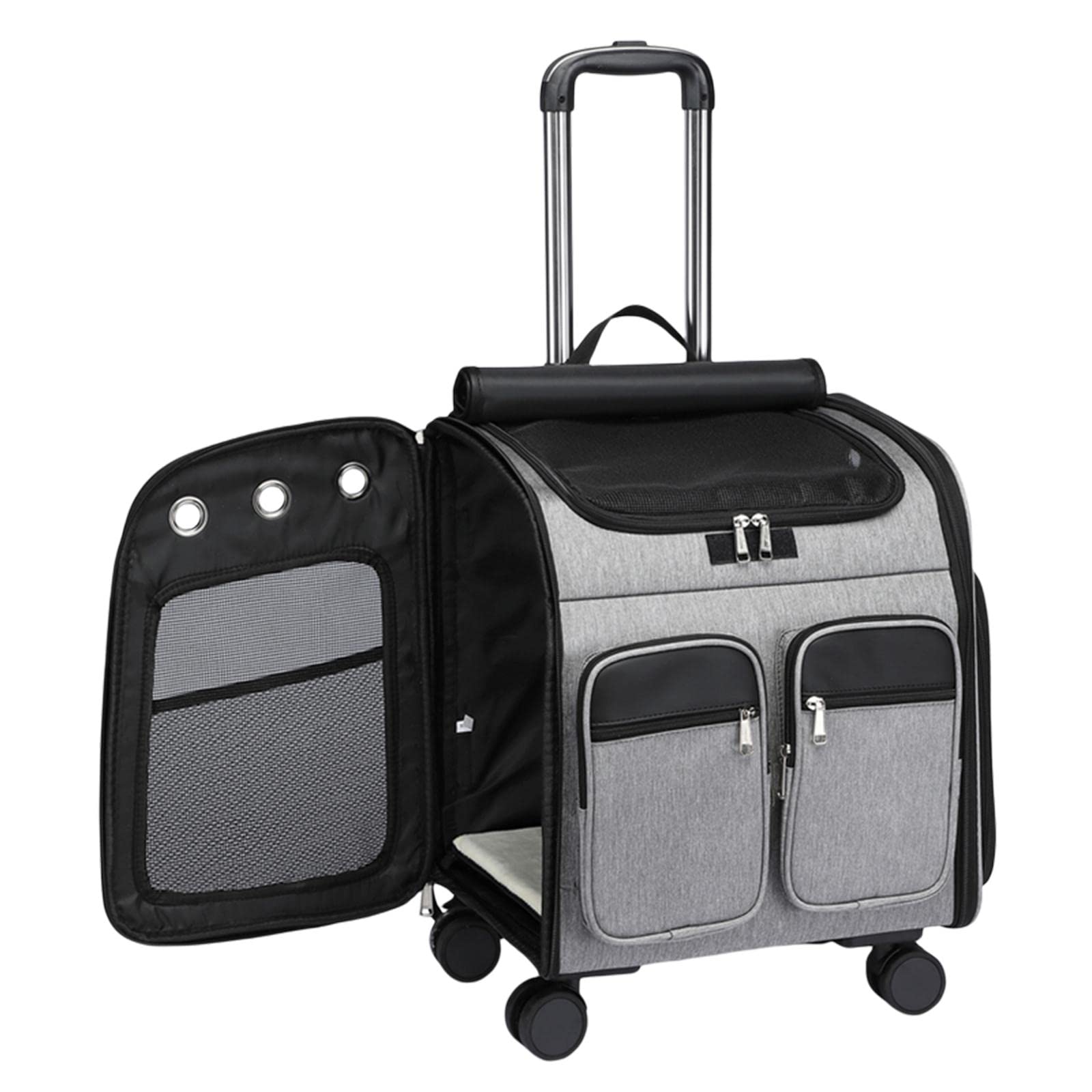 Enakshi 2 in 1 Wheeled Cat Rolling Carrier Backpack Travel Use Comfortable Sturdy Grey |Pet Supplies | Dog Supplies | Carriers & Totes (B0BSFF9BGQ) Amazon Price History, Amazon Price Tracker