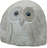 Stone Age Creations Hand Carved Natural Granite Boulder Owl – 8' Tall, 12 lbs – Unique Garden & Home Décor Statue – One-of-a-Kind Gift