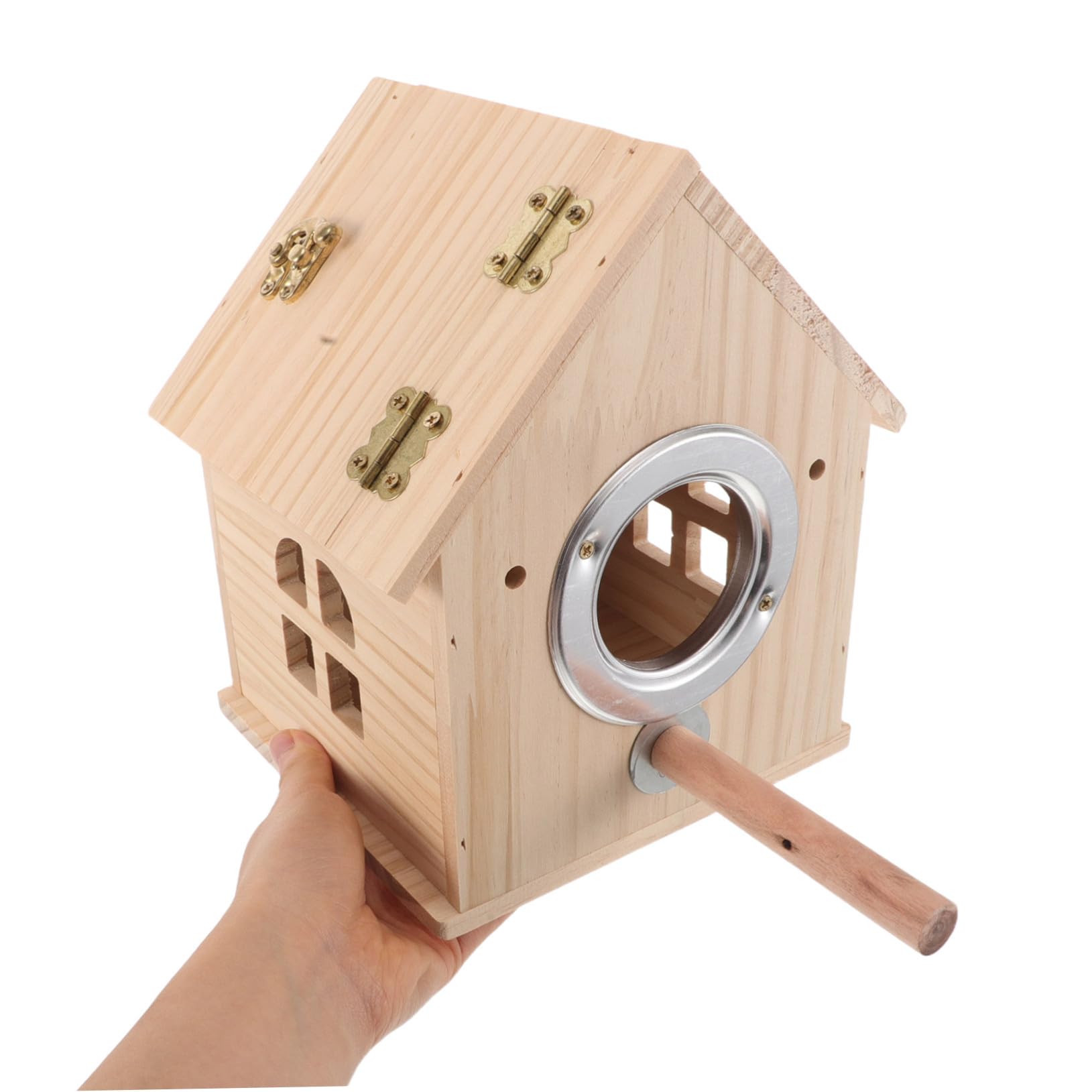 WOONEKY Bird Nest Box For Small Parakeets and Lovebirds Wooden Breeding House with Removable Top and Easy Access Door Nesting Cage For Budgie Finch Sparrow