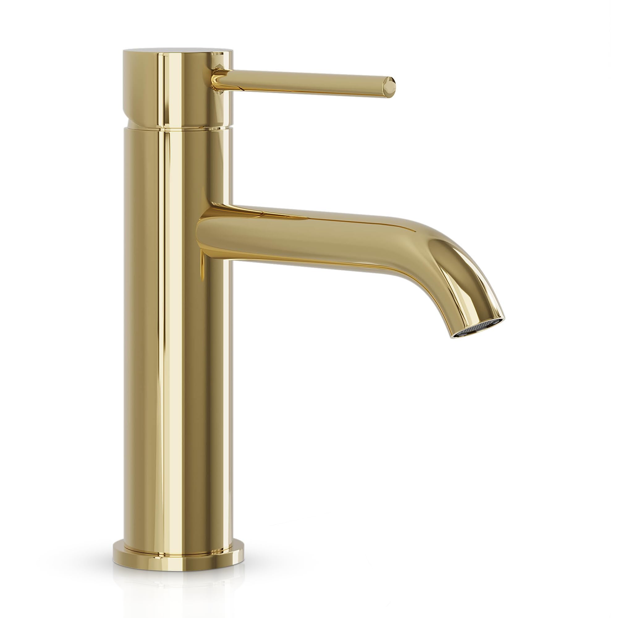 Søvang Wasserhahn Bad – Waschtischarmatur 18,3 cm, Waschbeckenarmatur Messing Glänzend, Anti-Fingerprint & Einfache Montage, Gebürsteter Edelstahl, Modernes Dänisches Design