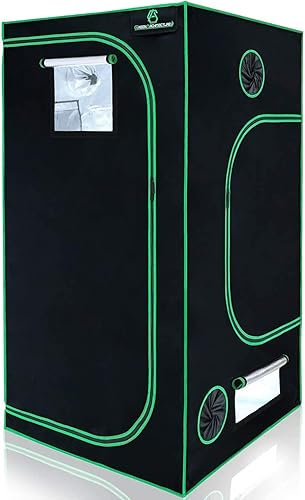 GA - Tienda de cultivo hidropónico reflectante de Mylar de 35 x 35 x 70 pulgadas, con ventana de observación y bandeja de suelo impermeable para