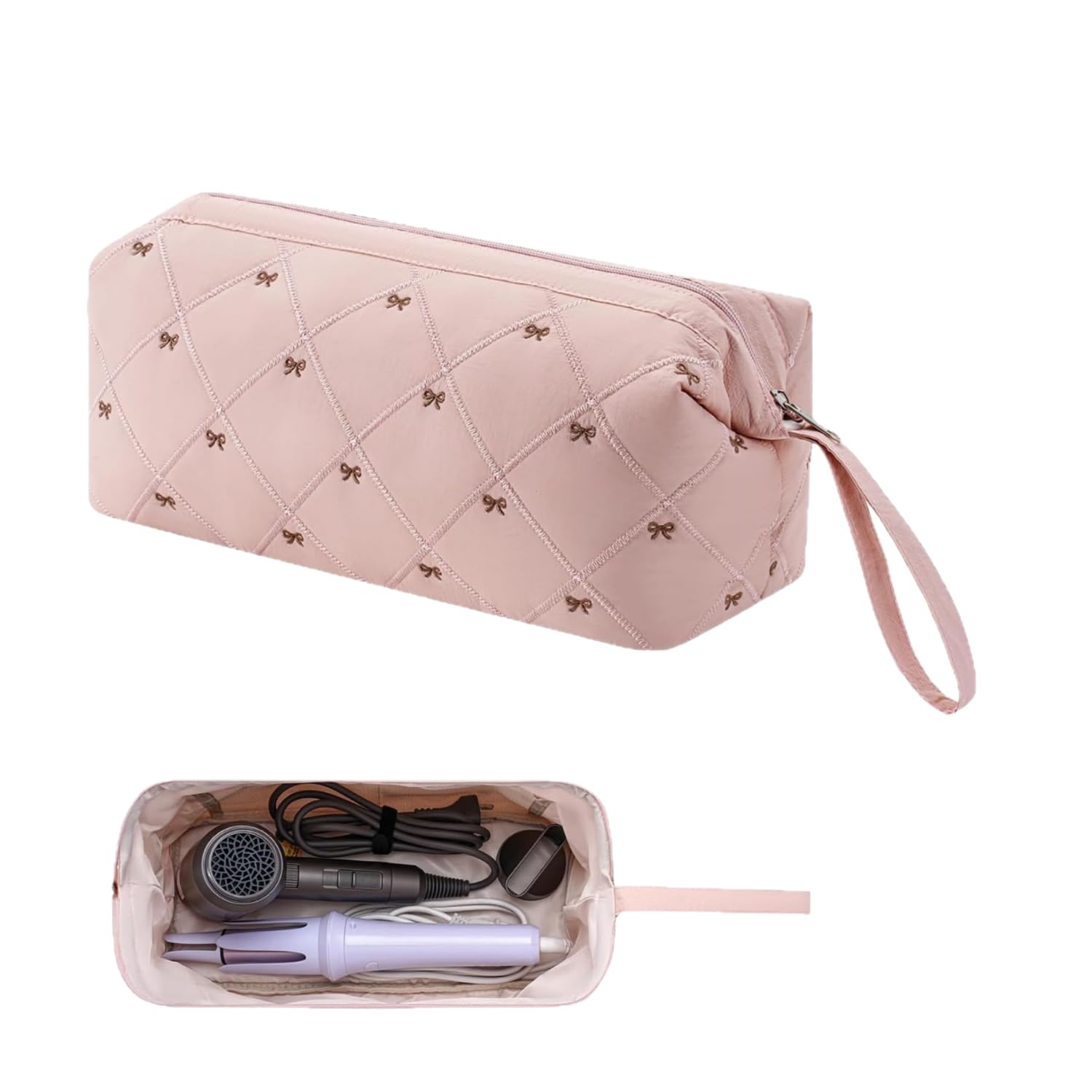 BendJoy Travel Organizer Pouch for Hair Styling Tools, Portable Cosmetic Bag with Large Capacity & Smooth Zipper, Travel Pouch for Dyson air Wraps, Storage Case for Travel, Home & Daily Organization-picture-14