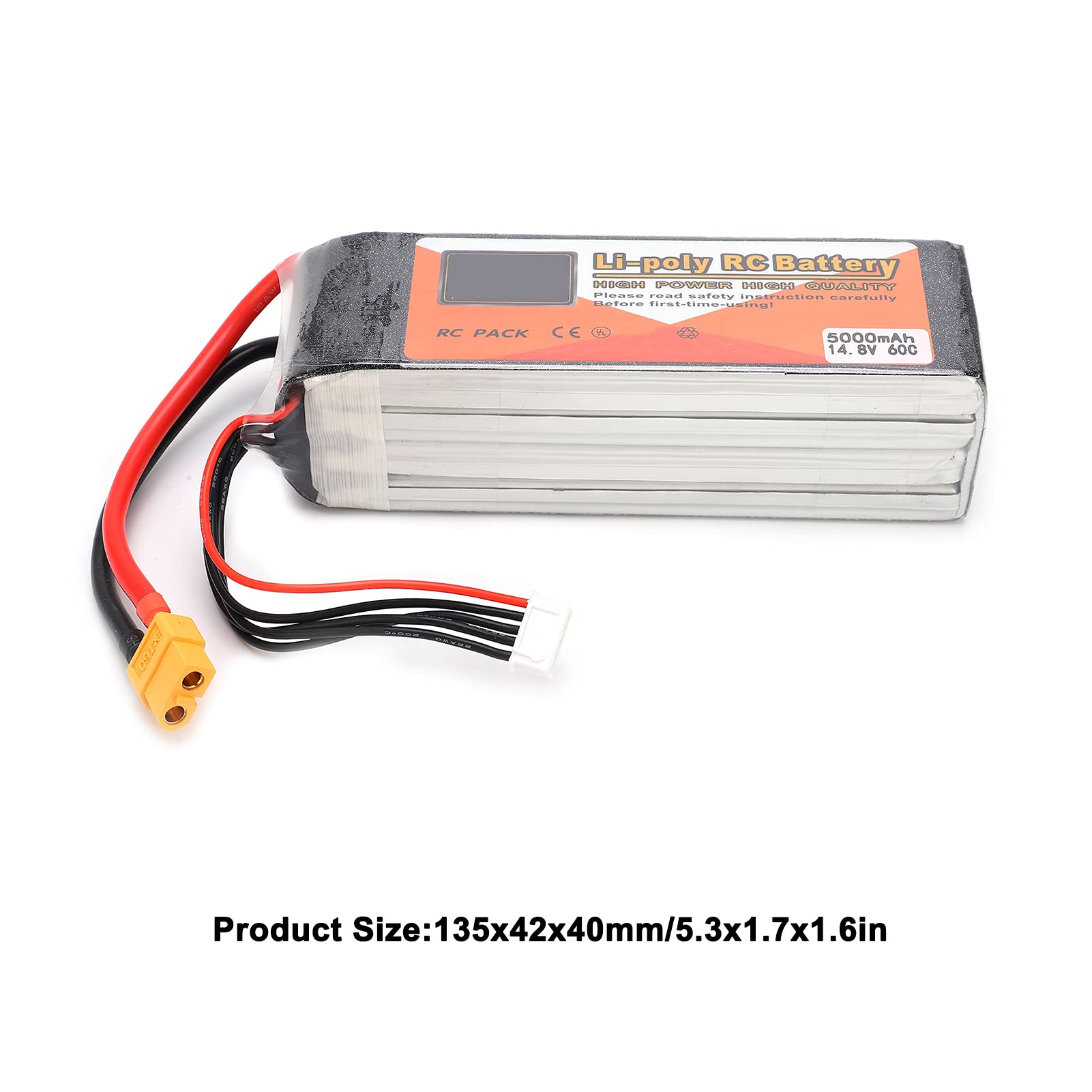 5000 MAh 4S Bateria Lipo 14,8 V XT60 Wtyczka RC Racing Drone Helikopter Samochód Łódź Bateria, Nadaje się do Zdalnie Sterowanych Dronów, Samochodów, Samolotów