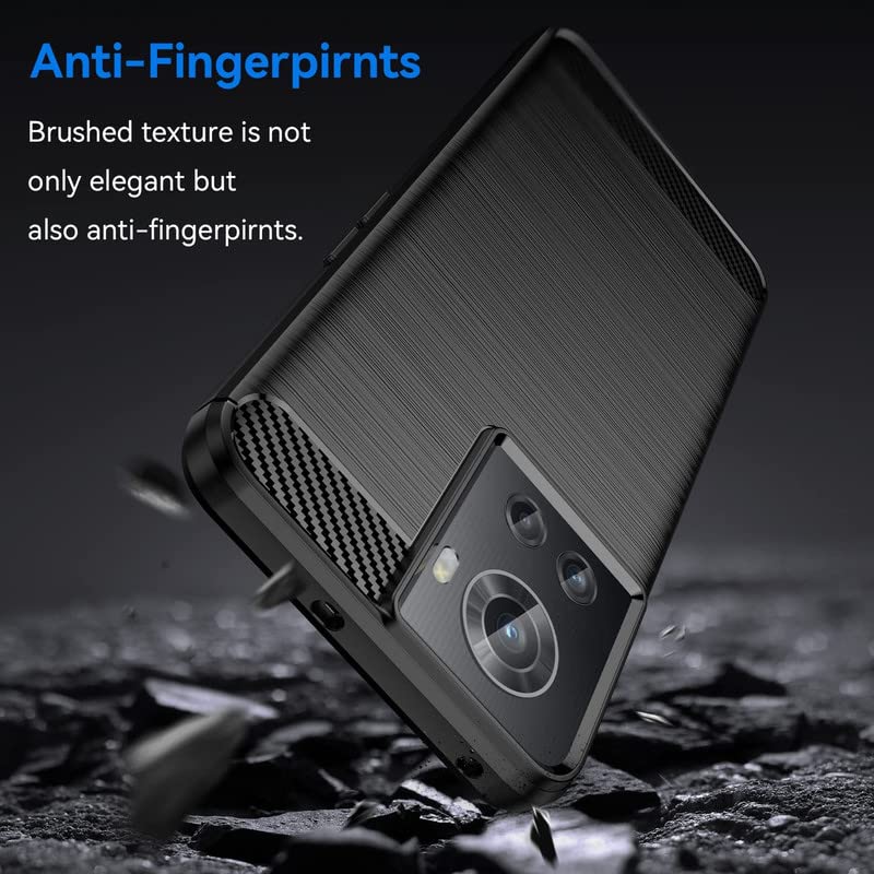 Image of NPRC Hybrid Ultra Slim Protective Case TPU Non-Slip Carbon Fiber Texture Shockproof Case Cover for Oneplus 10R - Black
