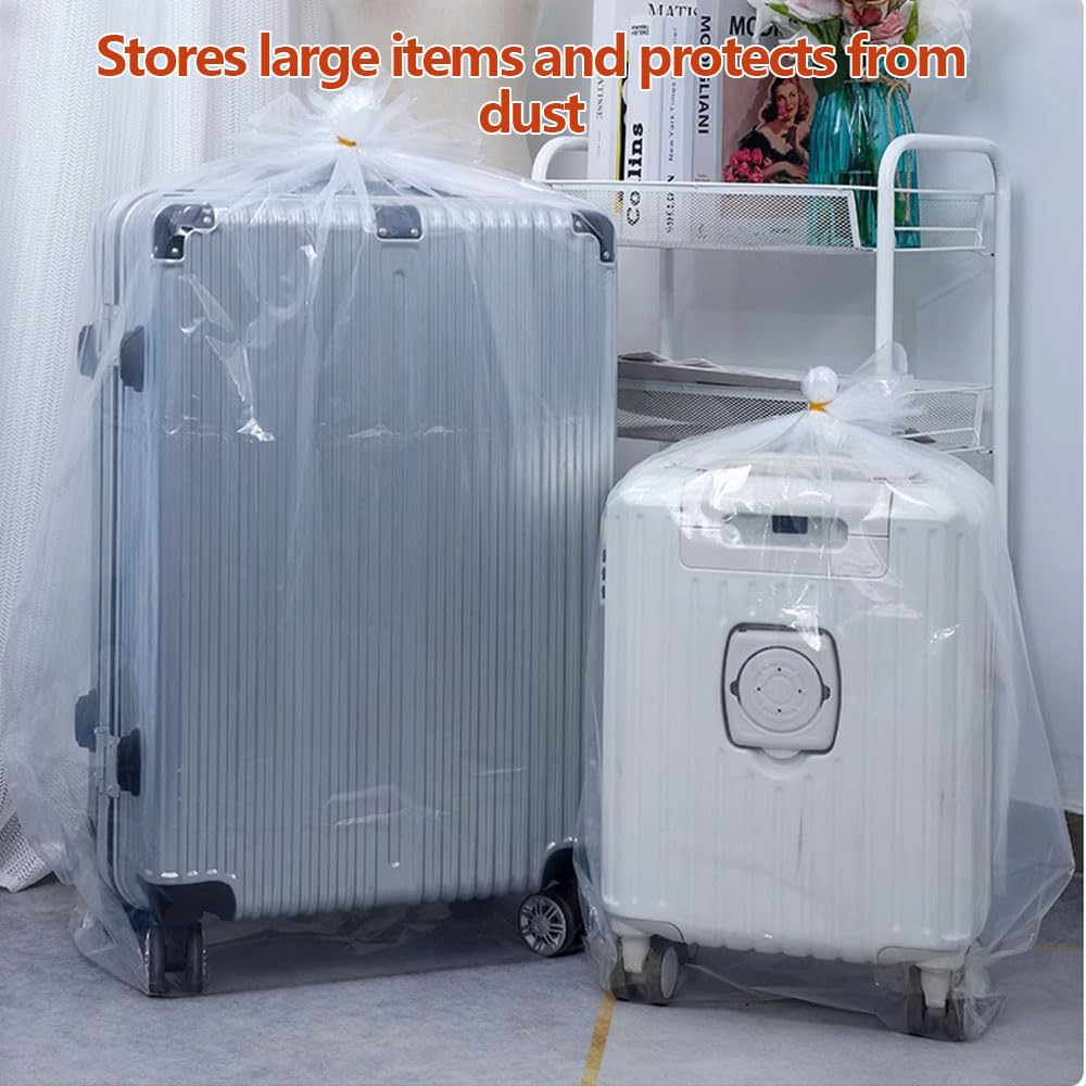 5 Pièces Sacs De Rangement Extra Larges En Plastique Transparent, 100 X 150 Cmpour Proteger De La Poussiere Bagages Valises Meubles Consolateurs Chaise 90762416