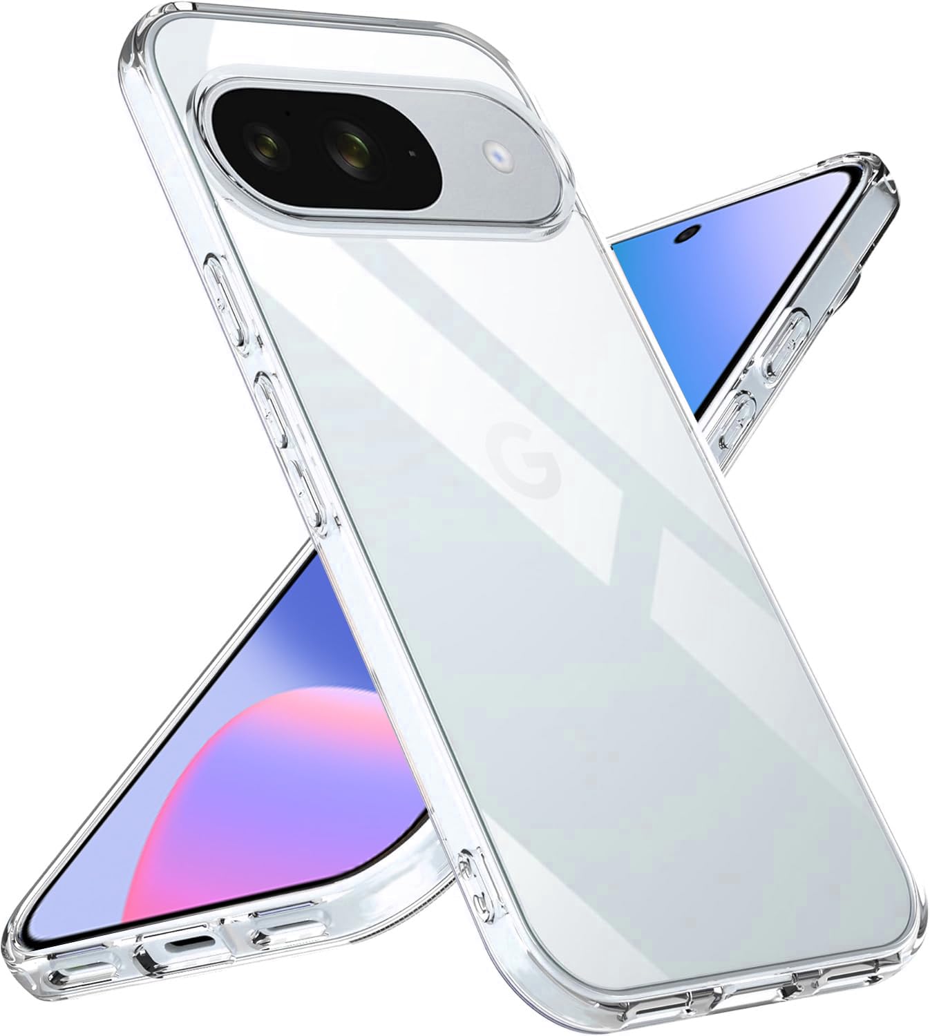 Loligals 可兼容 ケース クリア Pixel10/10 Pro ピクセル 10/10 Pro ピクセル10 透明 リング 全透明 スマホケース 極薄 カバー 衝撃 吸収 柔軟 ストラップホール付き スタンド機能 車載ホルダー 滑り止め 落下防止