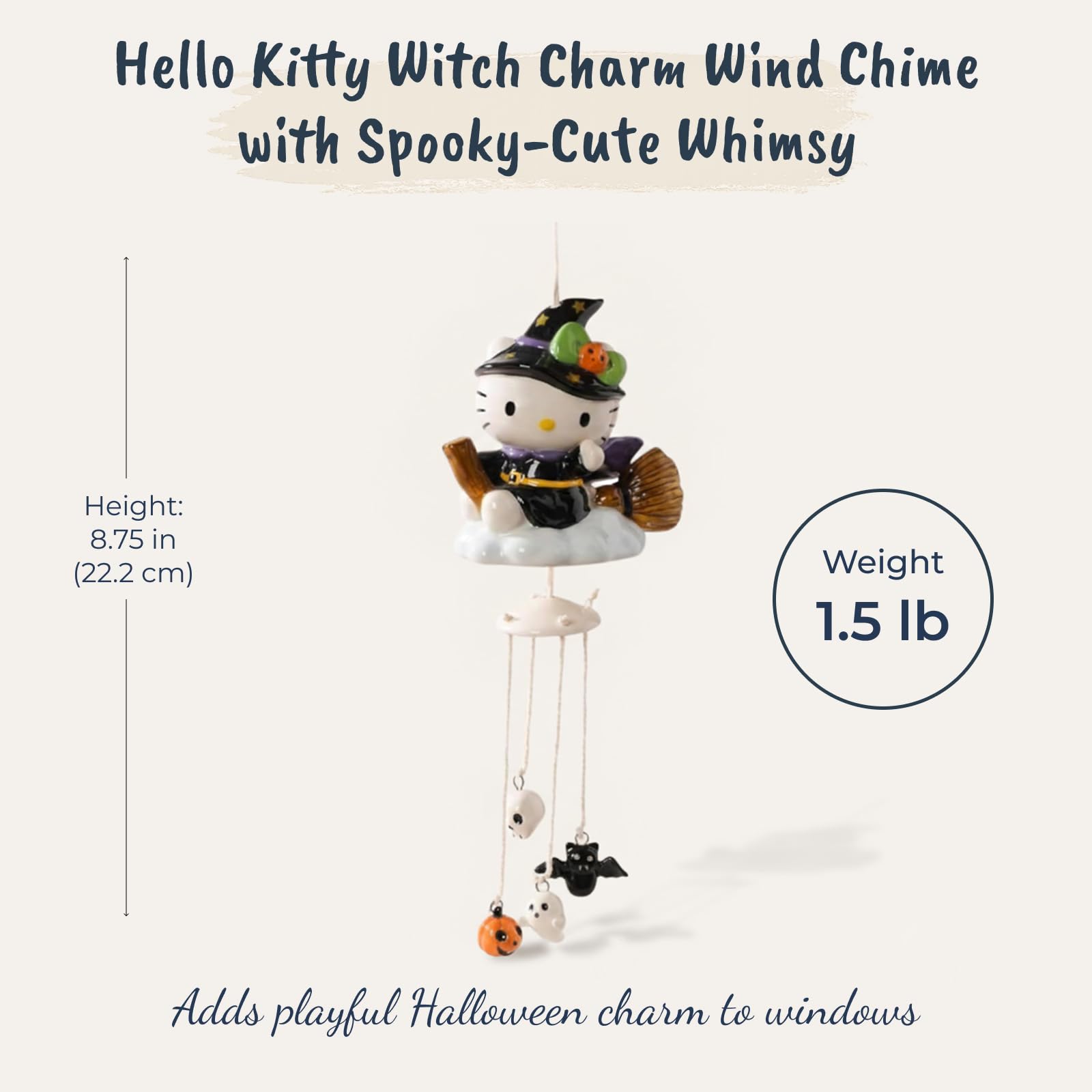 Amazon.com : Blue Sky Clayworks Hello Kitty Witch Charm Wind Chime