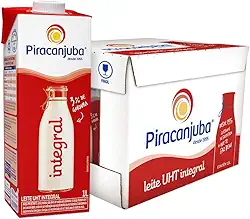 Leite Integral Piracanjuba Pack com 12 unidades de 1L