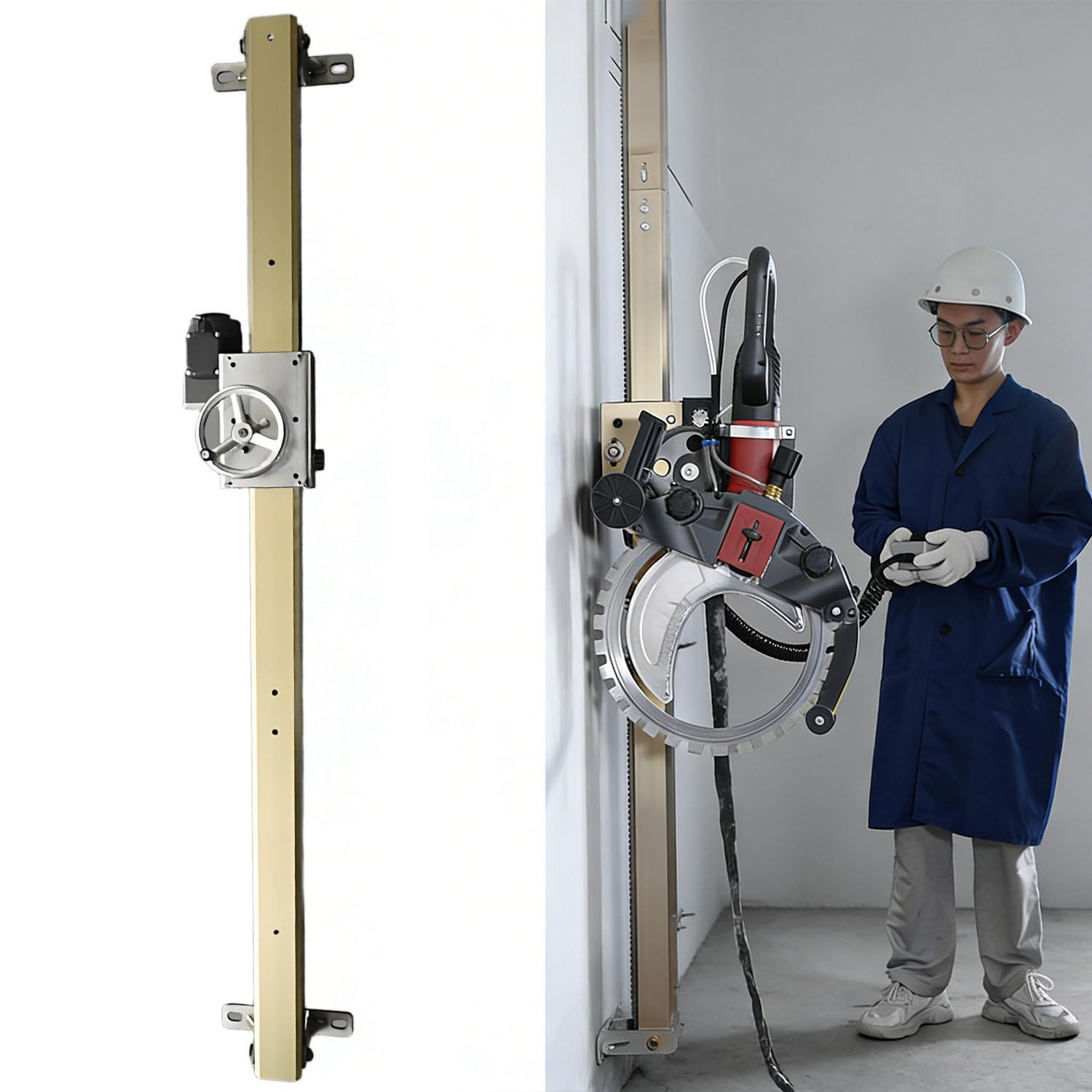 Guía para Sierra Circular 150–300 cm con Control Remoto, riel de Aluminio Reforzado, Corte Lineal Suave para Aperturas de Puertas/Ventanas y Ranuras en Pared, sin la Sierra 150cm