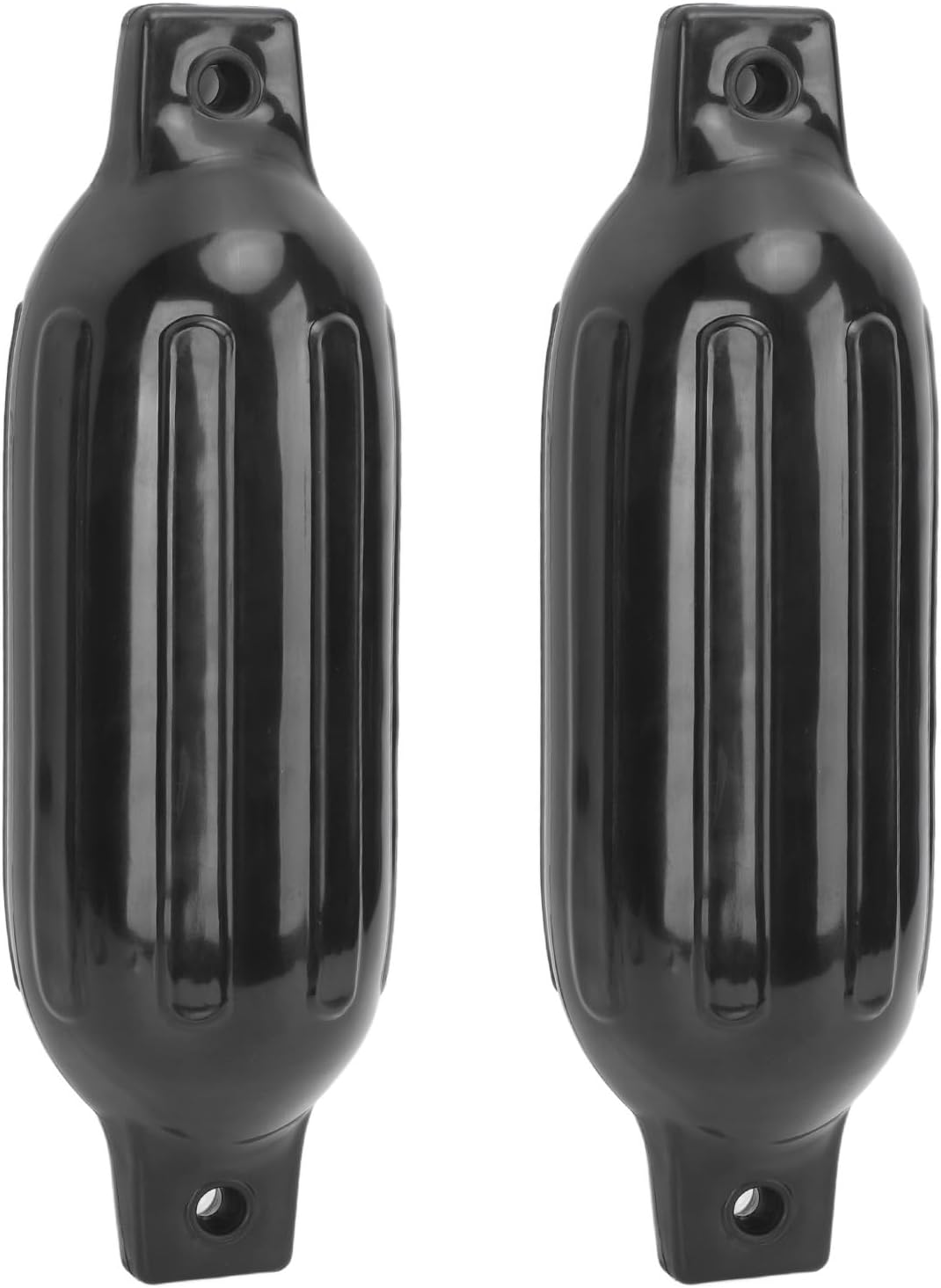 Boat Fenders, 2Pcs Boat Bumpers Fenders PVC Marine Inflatable Ribbed Buoys Boat Bumper Black for Yachts Boats Fishing Boats