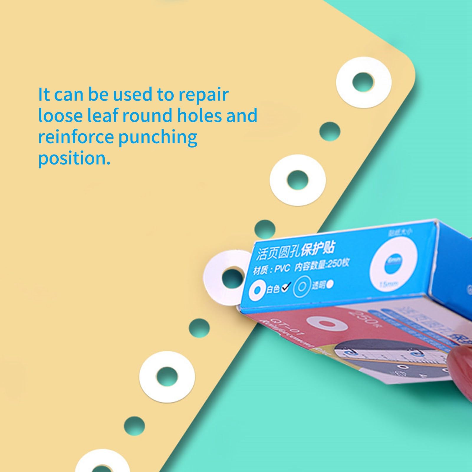 Etichette di Rinforzo per Fori Adesive Carta Rinforzi per Perforatori Pagine Perforate