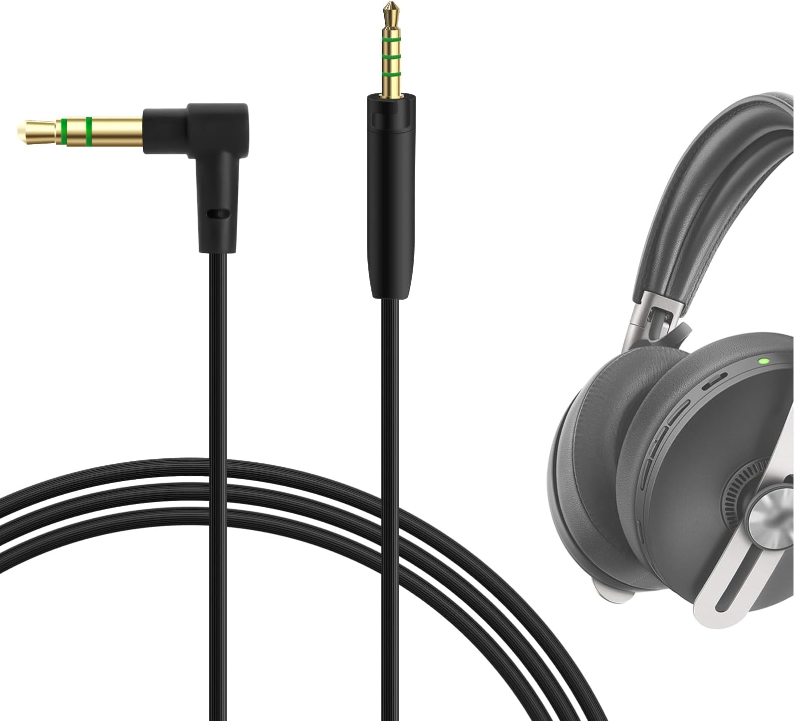 Audio Cable Compatible with Sennheiser Momentum 4/3/2, HD1 On-Ear, HD 458BT, HD4.50SE, HD4.50, HD350BT Headphones, 3.5mm to 2.5mm Replacement Cord (4 ft / 1.2m)