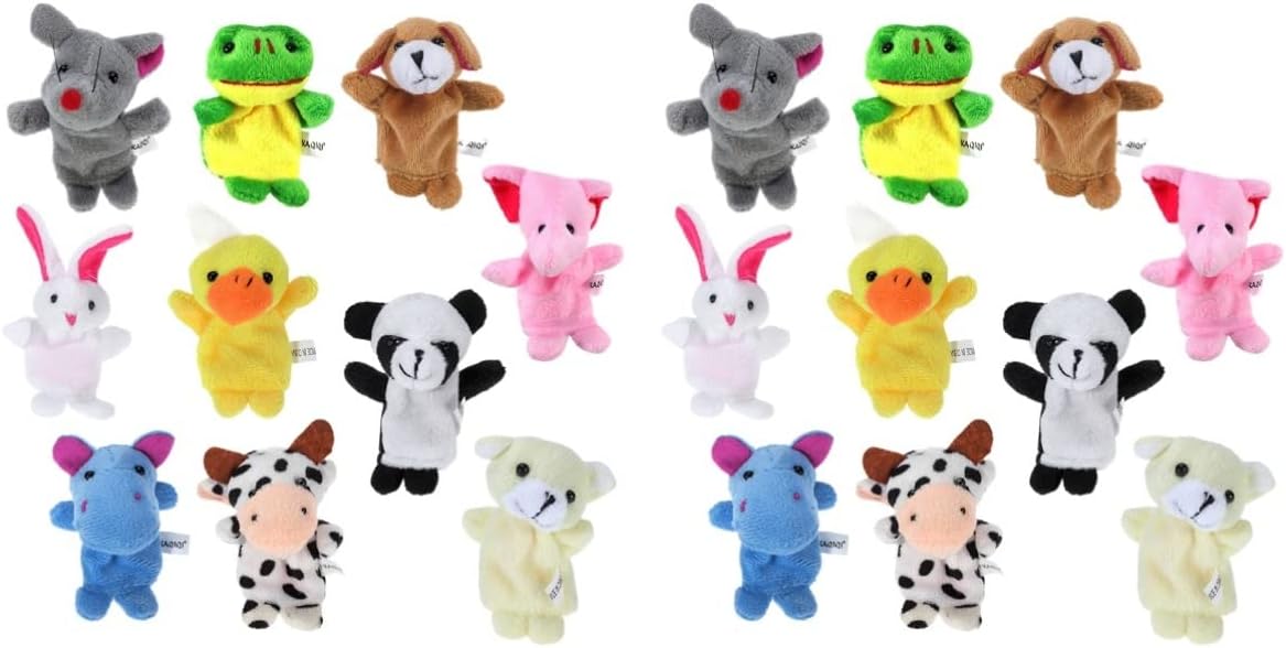 TOYANDONA 32 Piezas De Color Padres Y Manos Juguetes De Jardín De Infantes Marionetas Juguete De Navidad Padre-Hijo Niños Marioneta Tiempo Familia Niño Muñeca Historia Animal Dedo Juego