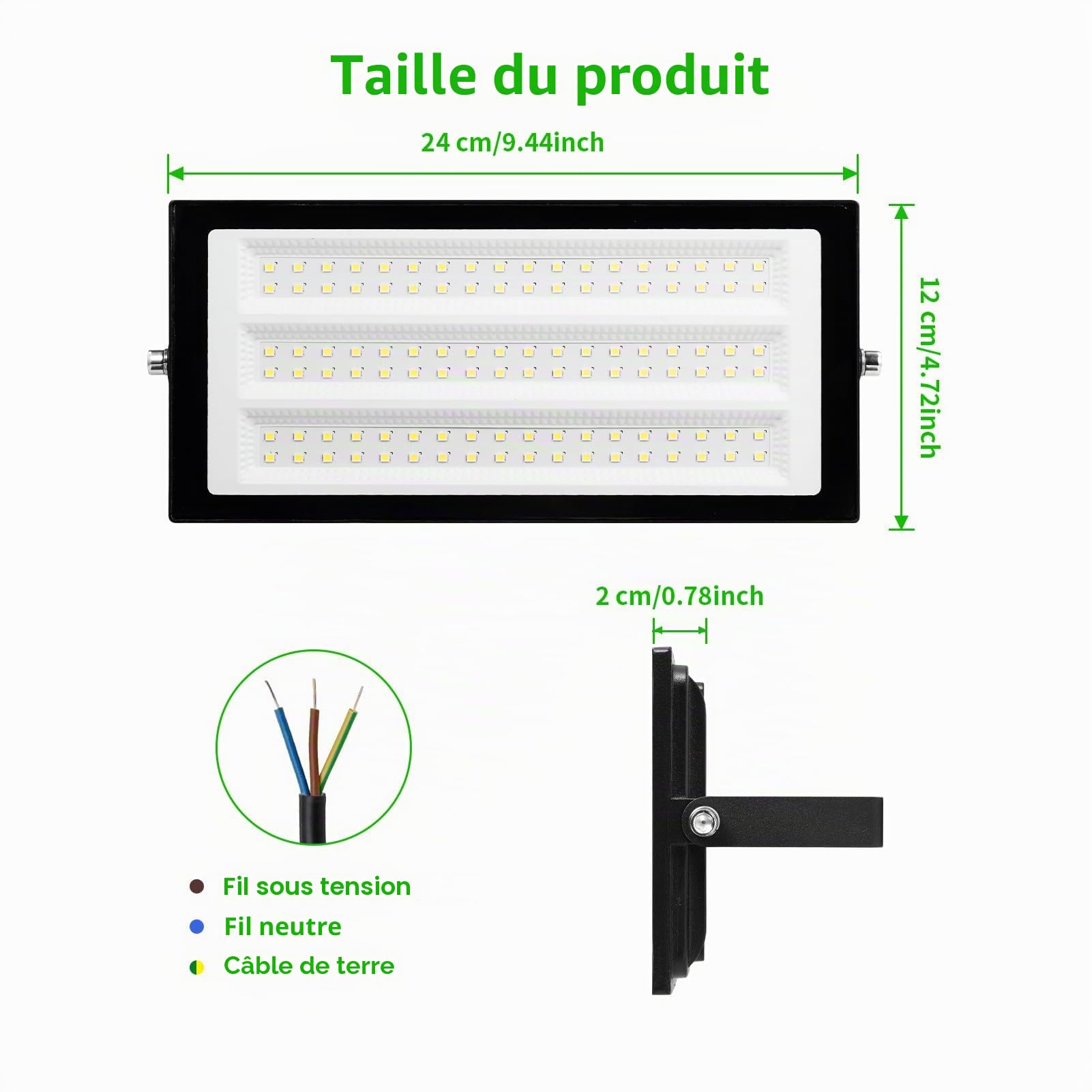 papasbox 100W Projecteur LED Extérieur - 4PACK 10000LM Lumineux Spot LED Extérieur avec Transformateur, Projecteur Exterieur Blanc Froid 6500k, IP66 Étanche Eclairage Exterieur pour Garage, Stade