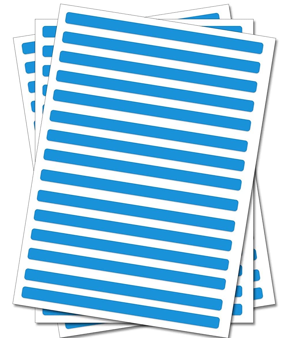Party_decor Sky Blue 200 Rectangles - Removable Self Adhesive Waterproof Durable Vinyl Stickers - Digitally Cut To The Sticker Shape - Size 50Mm X 5Mm