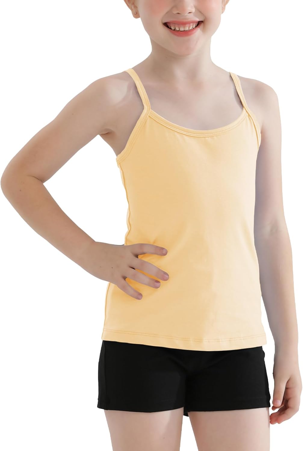 QBK Girls Tank Tops Toddler Camisole Cotton Cami Spaghetti Strap Undershirts for Girls 2T-12Years - Image 2