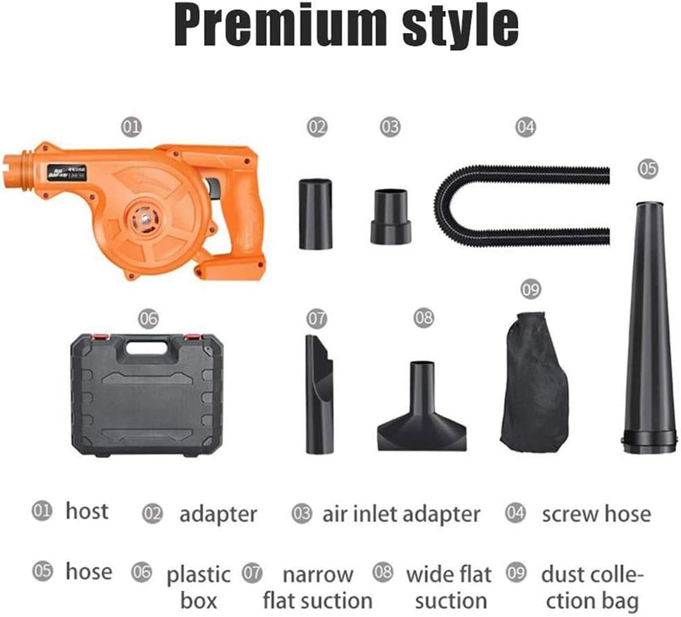 Convenient 2-in-1 Cordless Blower, Handheld Leaf Blower Vacuum Cleaner Cordless Air Turbine Garden Leaf Blower for Home Cleaning (Color : Battery2, Size : 528Tv) (Battery*2 528TV)