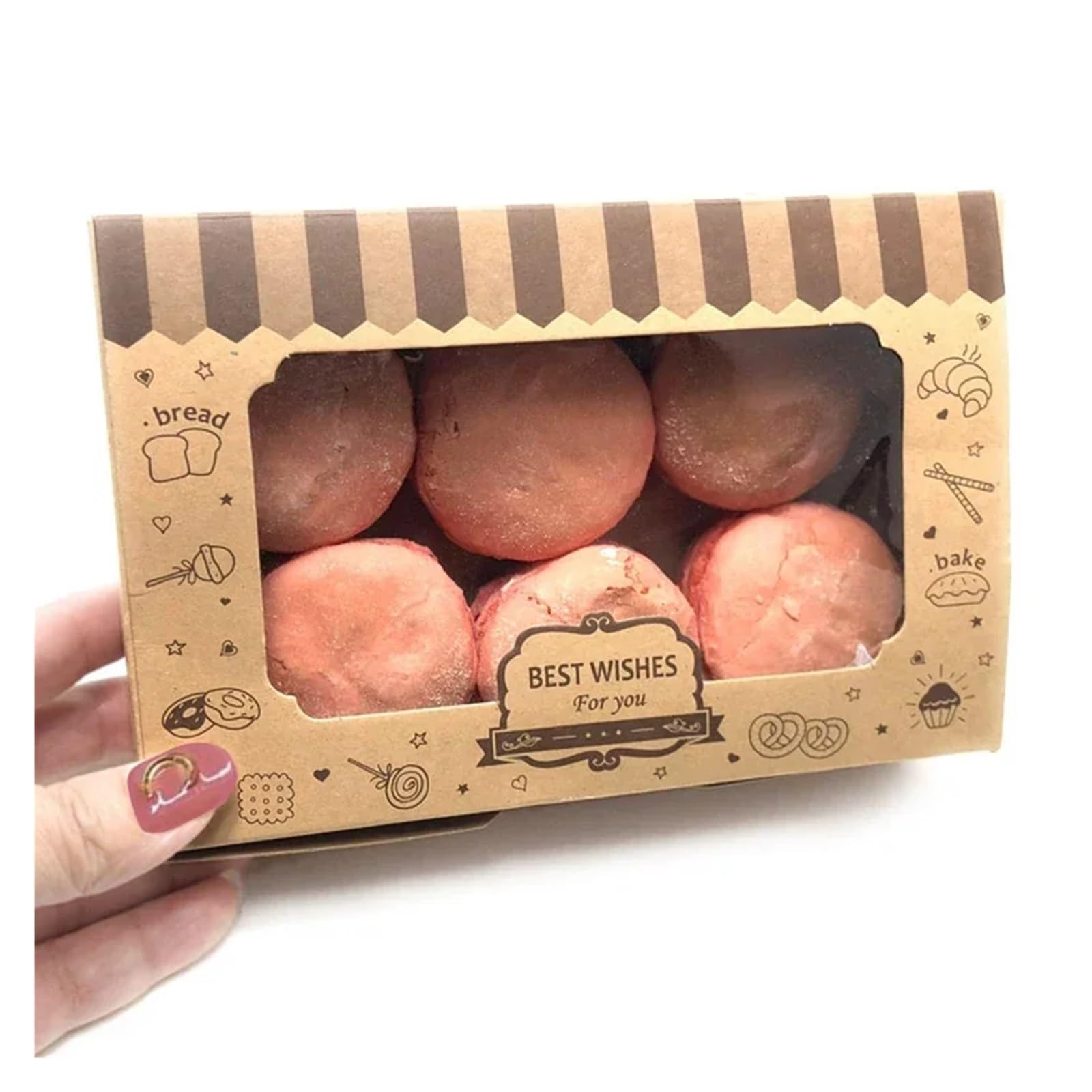 Cajas Para Tartas 12/24 Uds caja de pastelería con ventana papel postre galleta pastelería cajas de embalaje suministros de fiesta de cumpleaños Caja Reposteria Con Bandeja De CartóN(24PCS_18X12X5CM)