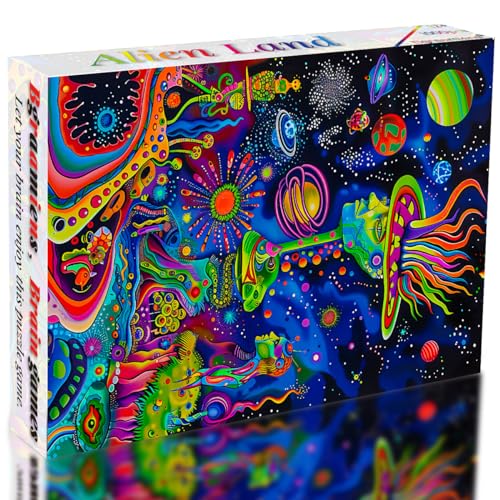 Rompecabezas Bgraamiens Alien Land, 1000 piezas, tema alienígena y graffiti, colores vibrantes, para adultos miniatura 2