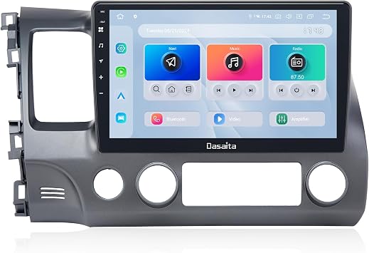 Dasaita Android 13 Car Stereo Upgrade for Honda Civic 2006-2011 with Wireless Carplay & Android Auto, 10.2" Touch Screen Radio, Head Unit, 6G RAM 64G ROM, 5G WiFi/4G LTE, Bluetooth 5.0, DTS, SWC