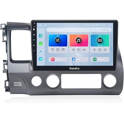 Dasaita Android 13 Car Stereo Upgrade for Honda Civic 2006-2011 with Wireless Carplay & Android Auto, 10.2" Touch Screen Radio, Head Unit, 6G RAM 64G ROM, 5G WiFi/4G LTE, Bluetooth 5.0, DTS, SWC