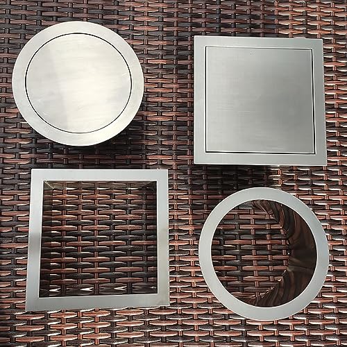 Image of Drop-in Trash Chute - 304 Stainless Steel Square Built-in Countertop Waste Trash Grommet (140MM)