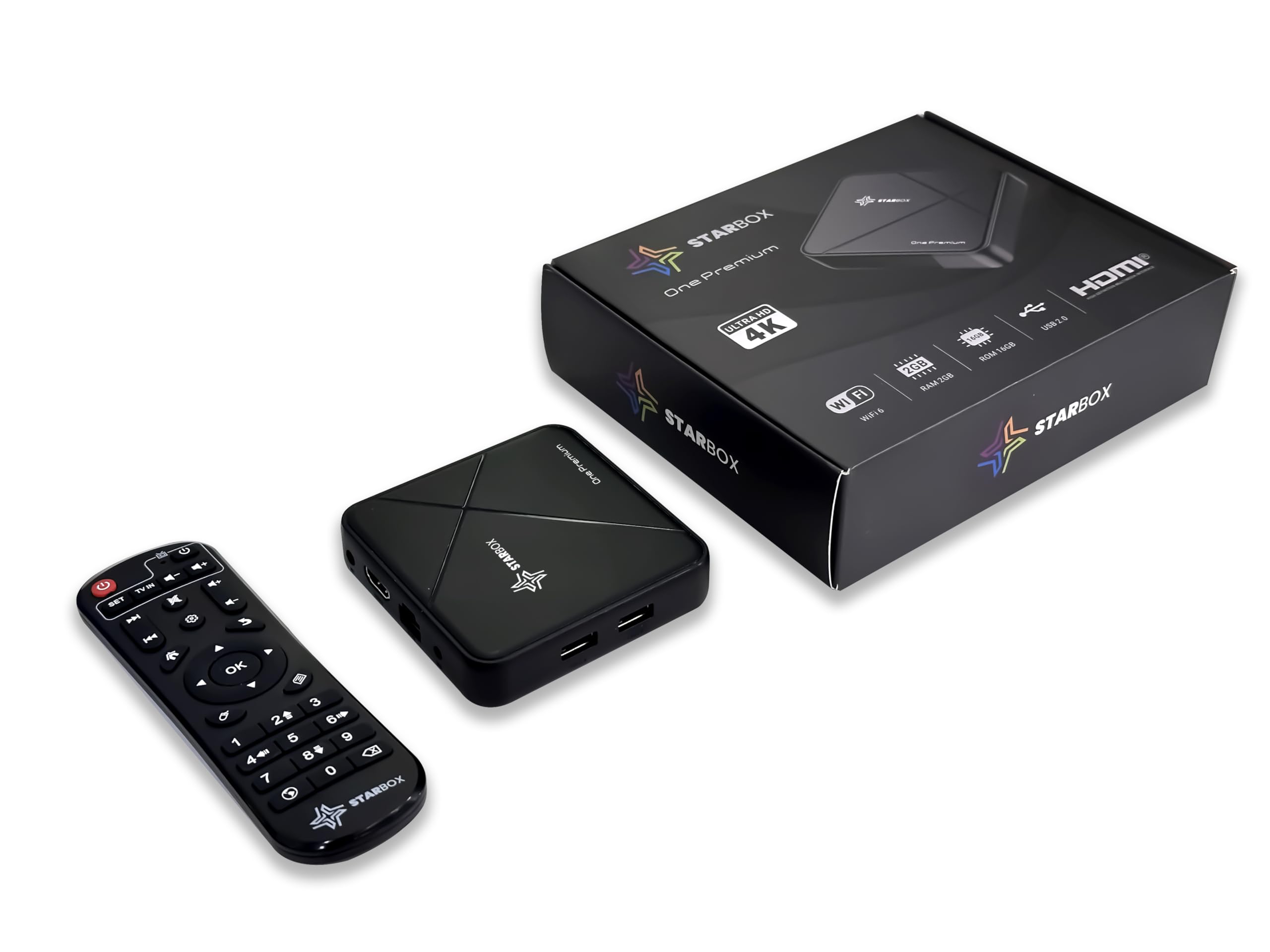 STAR BOX One Premium – Android Box TV, Amlogic S905Y5, Android 14.0, 2GB/16GB, WiFi 6, 4K UHD, Smart TV Box, Quad Core Arm Cortex A55 (One Premium)