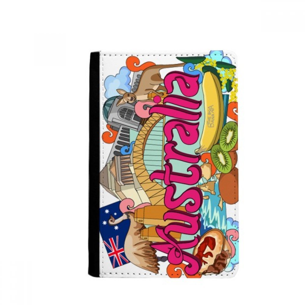 Kangaroo Harbour Bridge Australia Graffiti Passport Holder Notecase Burse Wallet Cover Card Purse